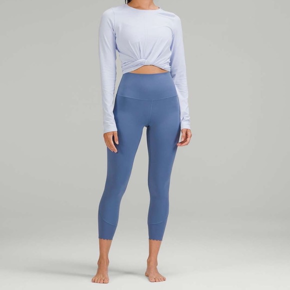 Lululemon Align Scalloped Hem High Rise Leggings 23” Water drop sz 4 - Picture 3 of 6
